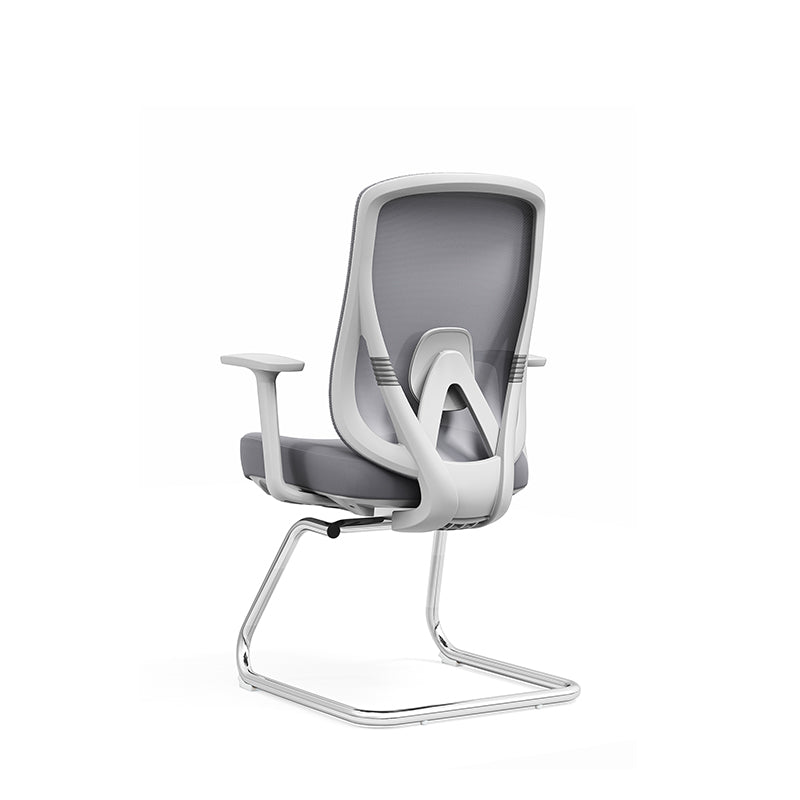 Modern Minimalist Mesh Bow Reception Chair - Tear-Resistant Mesh & Lumbar Support Business Use Desk Chair For Home Office Lumendat