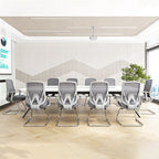 Modern Minimalist Mesh Bow Reception Chair - Tear-Resistant Mesh & Lumbar Support Business Use Desk Chair For Home Office Lumendat