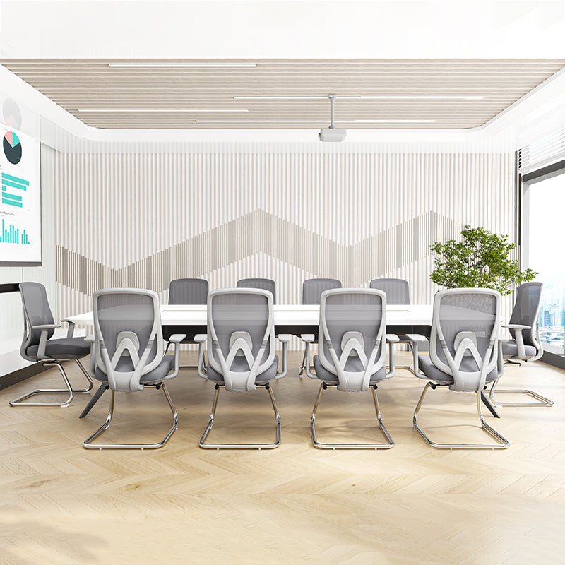 Modern Minimalist Mesh Bow Reception Chair - Tear-Resistant Mesh & Lumbar Support Business Use Desk Chair For Home Office Lumendat