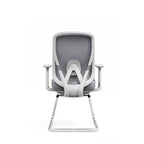 Modern Minimalist Mesh Bow Reception Chair - Tear-Resistant Mesh & Lumbar Support Business Use Desk Chair For Home Office Lumendat