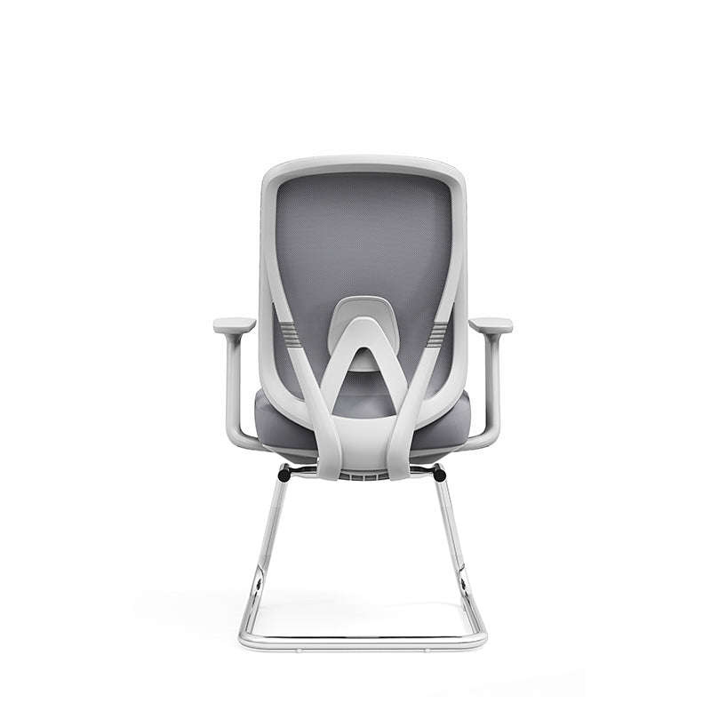 Modern Minimalist Mesh Bow Reception Chair - Tear-Resistant Mesh & Lumbar Support Business Use Desk Chair For Home Office Lumendat