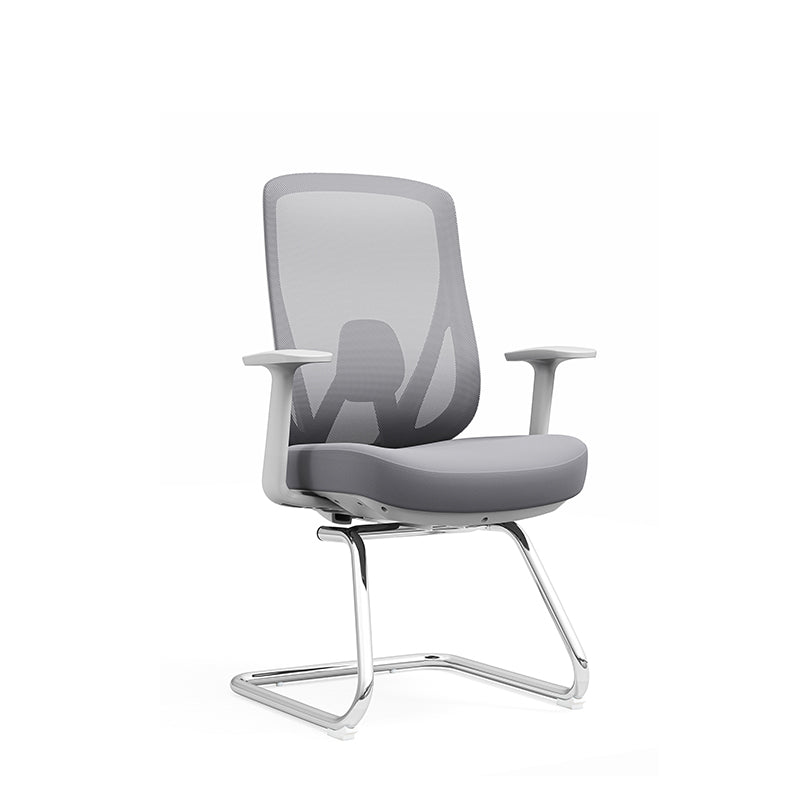 Modern Minimalist Mesh Bow Reception Chair - Tear-Resistant Mesh & Lumbar Support Business Use Desk Chair For Home Office Lumendat