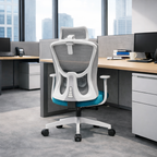 Modern Minimalist High-Back Mesh Office Chair - Adjustable Headrest Ergonomic Lumbar Support Silent Casters Desk Chair For Home Office Lumendat