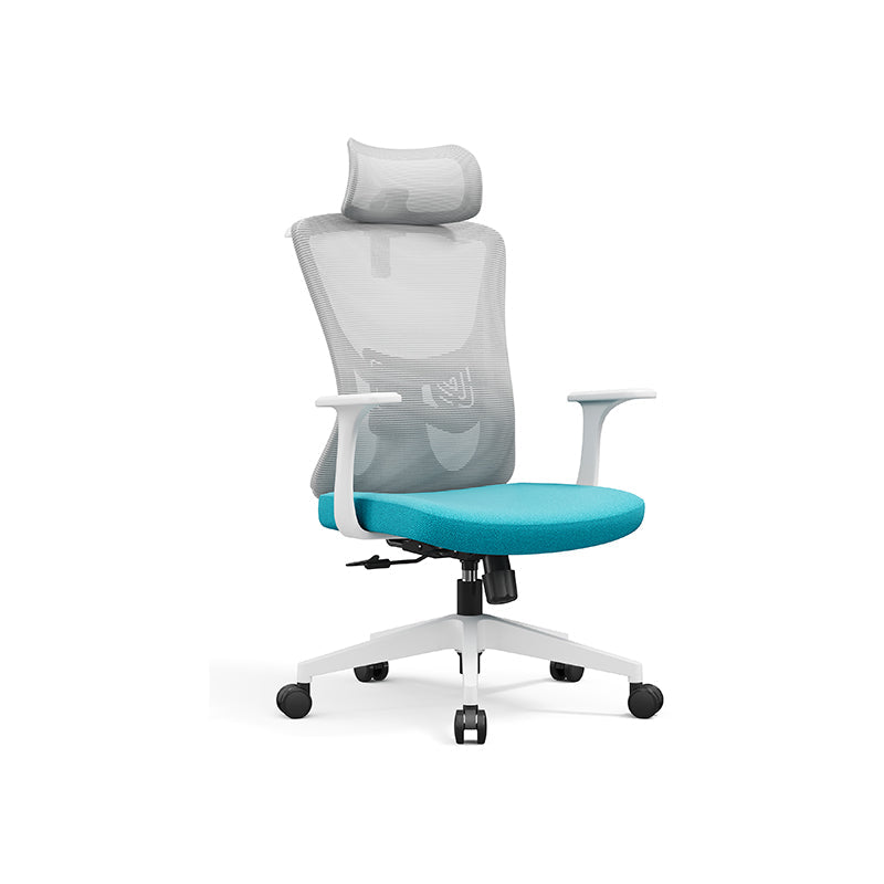 Modern Minimalist High-Back Mesh Office Chair - Adjustable Headrest Ergonomic Lumbar Support Silent Casters Desk Chair For Home Office Lumendat