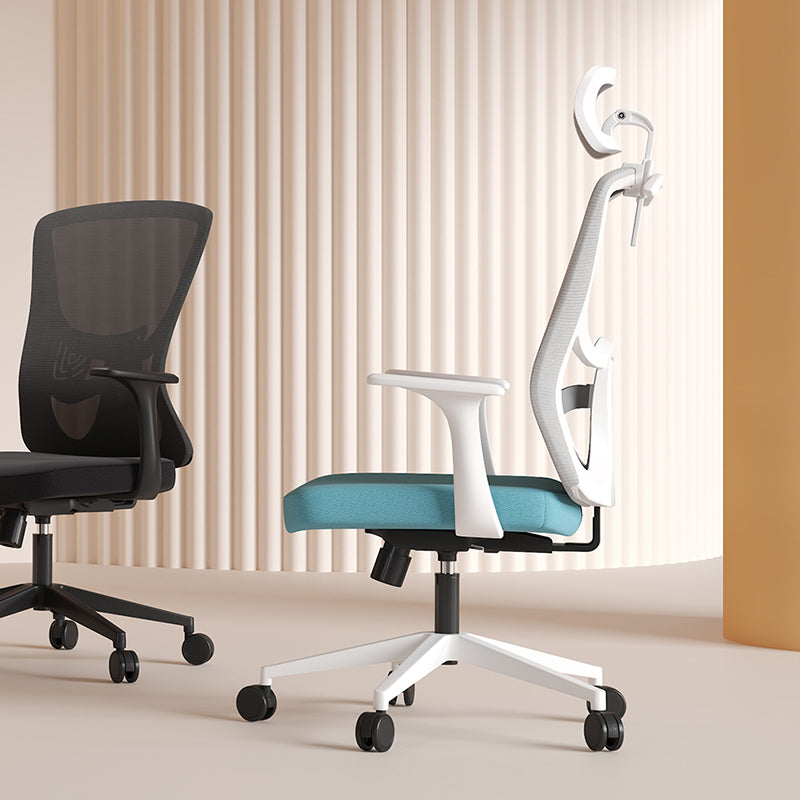 Modern Minimalist High-Back Mesh Office Chair - Adjustable Headrest Ergonomic Lumbar Support Silent Casters Desk Chair For Home Office Lumendat