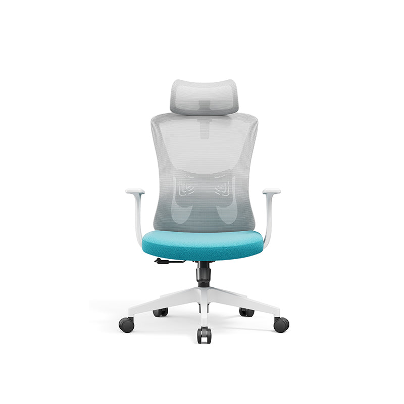 Modern Minimalist High-Back Mesh Office Chair - Adjustable Headrest Ergonomic Lumbar Support Silent Casters Desk Chair For Home Office Lumendat