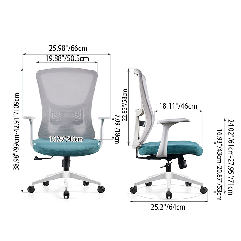 Modern Minimalist Mid-Back Mesh Office Chair - Ergonomic Lumbar Support Breathable Backrest Desk Chair For Home Office Lumendat