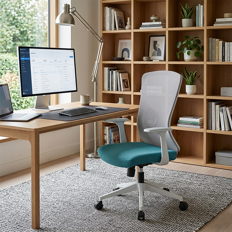 Modern Minimalist Mid-Back Mesh Office Chair - Ergonomic Lumbar Support Breathable Backrest Desk Chair For Home Office Lumendat