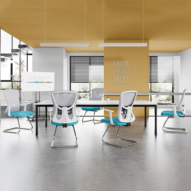 Modern Minimalist Mesh Cantilever Reception Chair - Breathable Backrest Ergonomic Lumbar Support Business-Ready Versatile Design Desk Chair For Home Office Lumendat