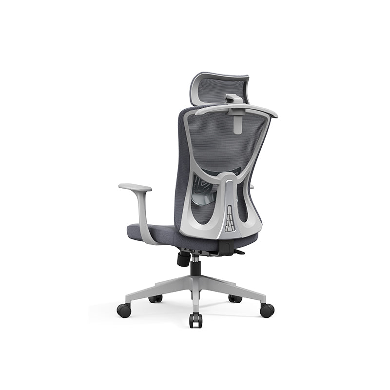 Modern Minimalist High-Back Mesh Staff Office Chair - Adjustable Headrest With Hanger Silent Casters Desk Chair For Home Office Lumendat