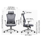 Modern Minimalist High-Back Mesh Staff Office Chair - Adjustable Headrest With Hanger Silent Casters Desk Chair For Home Office Lumendat