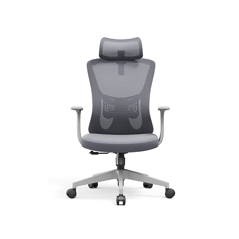 Modern Minimalist High-Back Mesh Staff Office Chair - Adjustable Headrest With Hanger Silent Casters Desk Chair For Home Office Lumendat