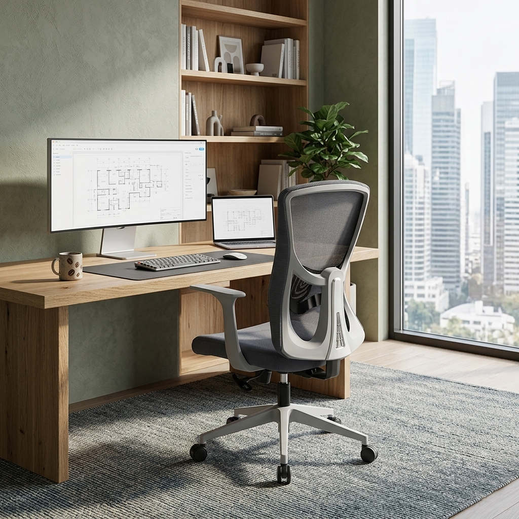 Minimalist Reinforced Mesh Desk Chair - Durable PP Base & Breathable Backrest Cost-Effective Seating Office Chair For Home Office Lumendat