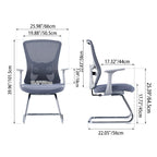 Modern Minimalist Mesh Cantilever Reception Chair - Breathable Mesh Ergonomic Electroplated Steel Frame Office Chair For Home Office Lumendat