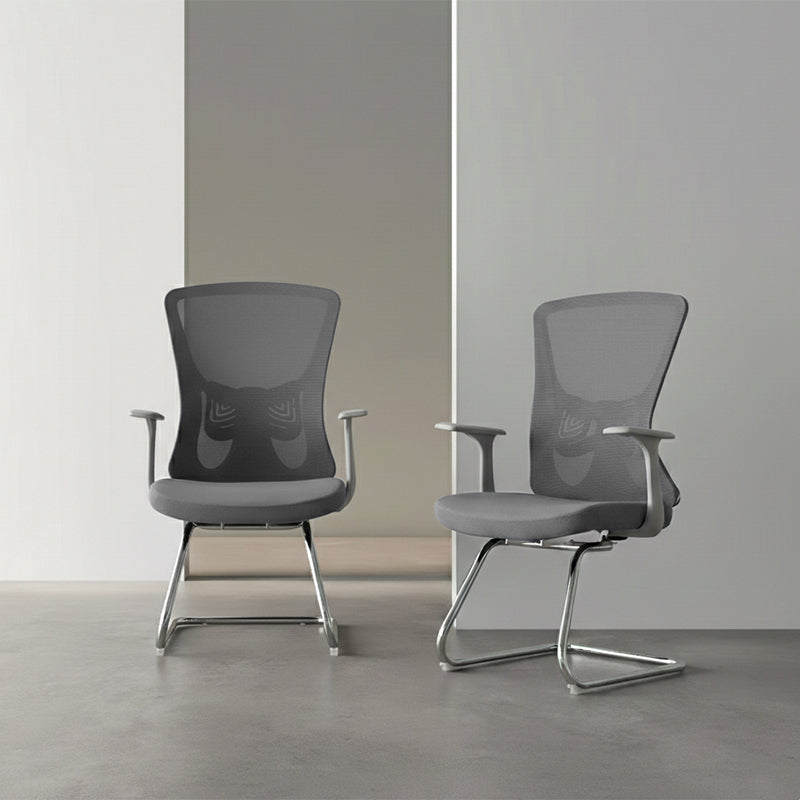 Modern Minimalist Mesh Cantilever Reception Chair - Breathable Mesh Ergonomic Electroplated Steel Frame Office Chair For Home Office Lumendat