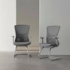 Modern Minimalist Mesh Cantilever Reception Chair - Breathable Mesh Ergonomic Electroplated Steel Frame Office Chair For Home Office Lumendat