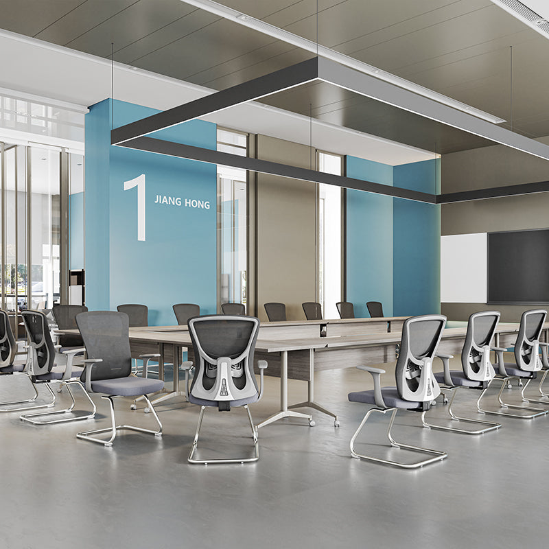 Modern Minimalist Mesh Cantilever Reception Chair - Breathable Mesh Ergonomic Electroplated Steel Frame Office Chair For Home Office Lumendat