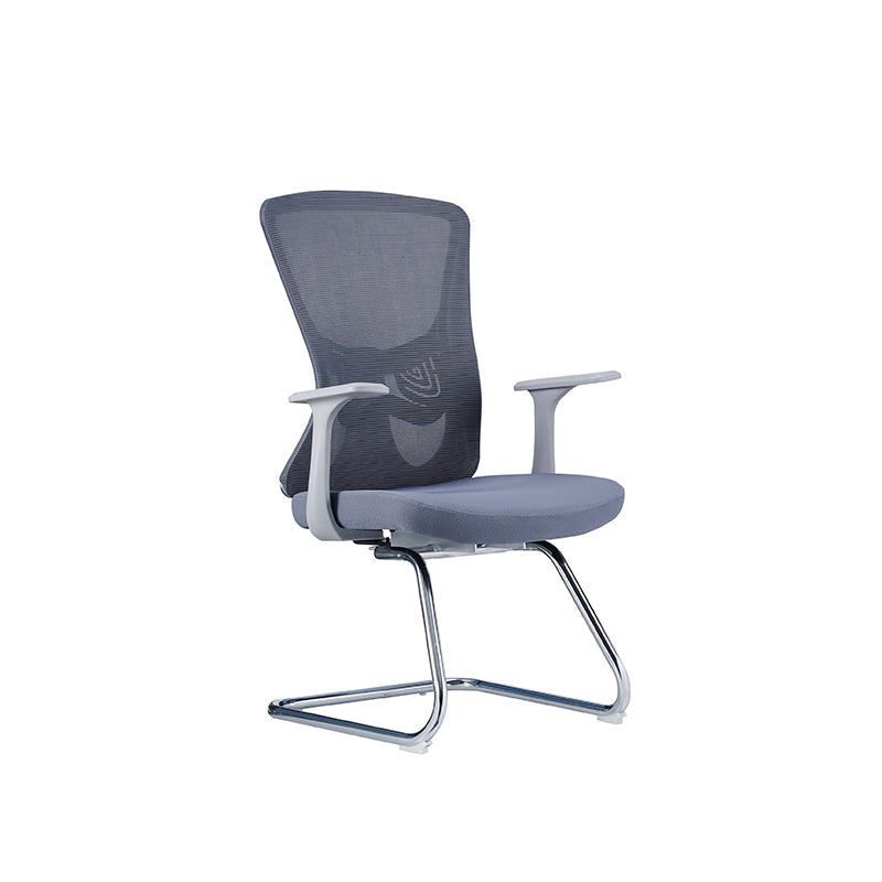 Modern Minimalist Mesh Cantilever Reception Chair - Breathable Mesh Ergonomic Electroplated Steel Frame Office Chair For Home Office Lumendat