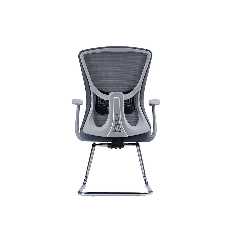 Modern Minimalist Mesh Cantilever Reception Chair - Breathable Mesh Ergonomic Electroplated Steel Frame Office Chair For Home Office Lumendat