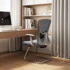 Modern Minimalist Mesh Cantilever Reception Chair - Breathable Mesh Ergonomic Electroplated Steel Frame Office Chair For Home Office Lumendat