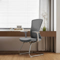 Modern Minimalist Mesh Cantilever Reception Chair - Breathable Mesh Ergonomic Electroplated Steel Frame Office Chair For Home Office Lumendat
