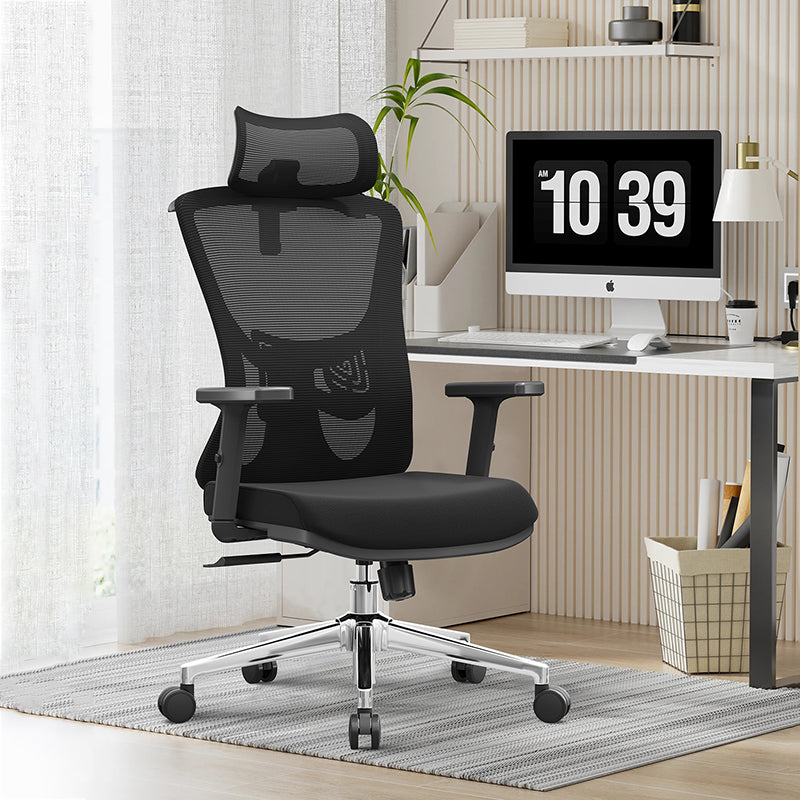 Modern Minimalist High-Back Mesh Executive Chair - High-Load Electroplated Base & Silent Casters Ergonomic Office Chair For Home Office Lumendat