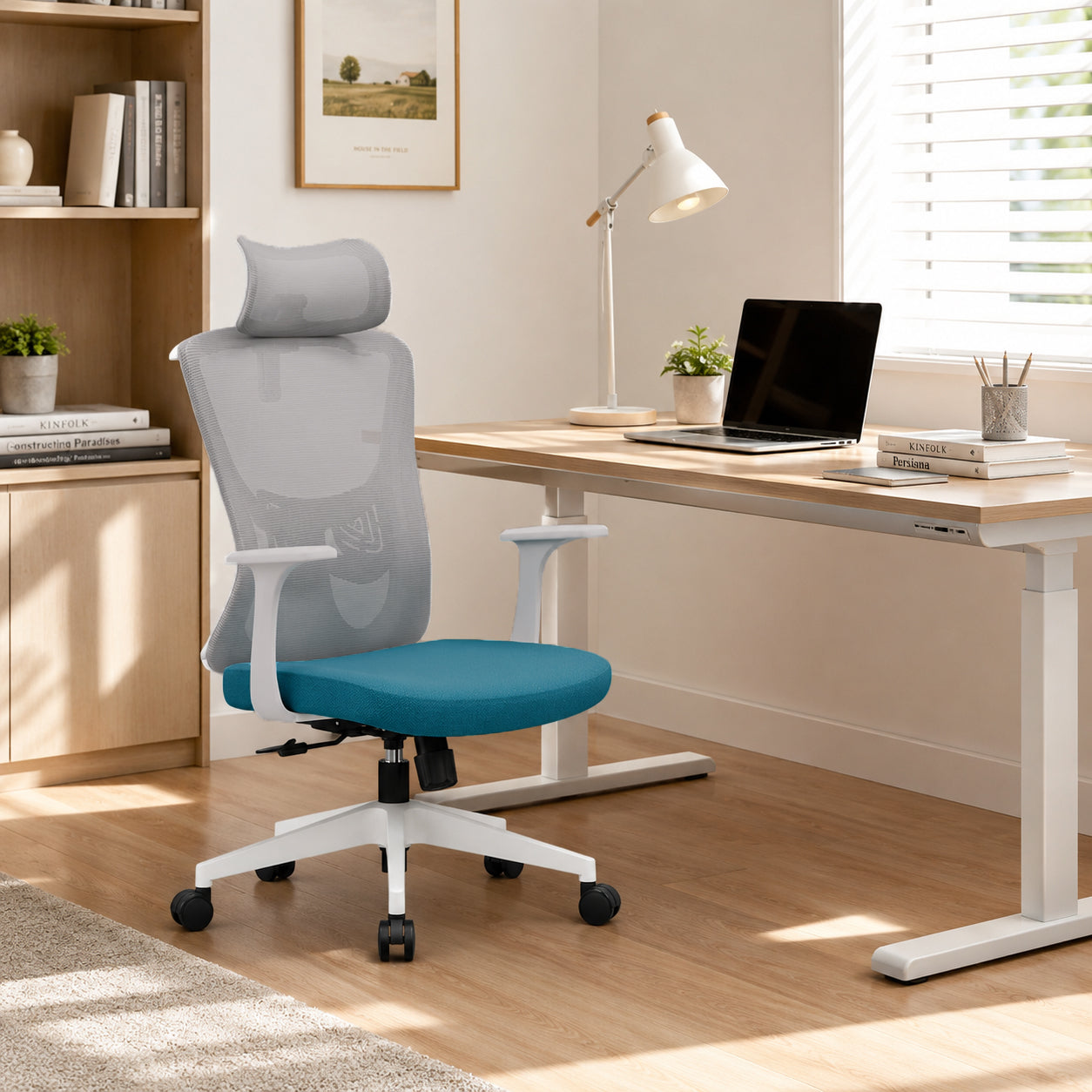 Sleek Minimalist Mesh High-Back Manager Chair - 2D Adjustable TPU Armrests Ergonomic Office Chair For Home Office Lumendat