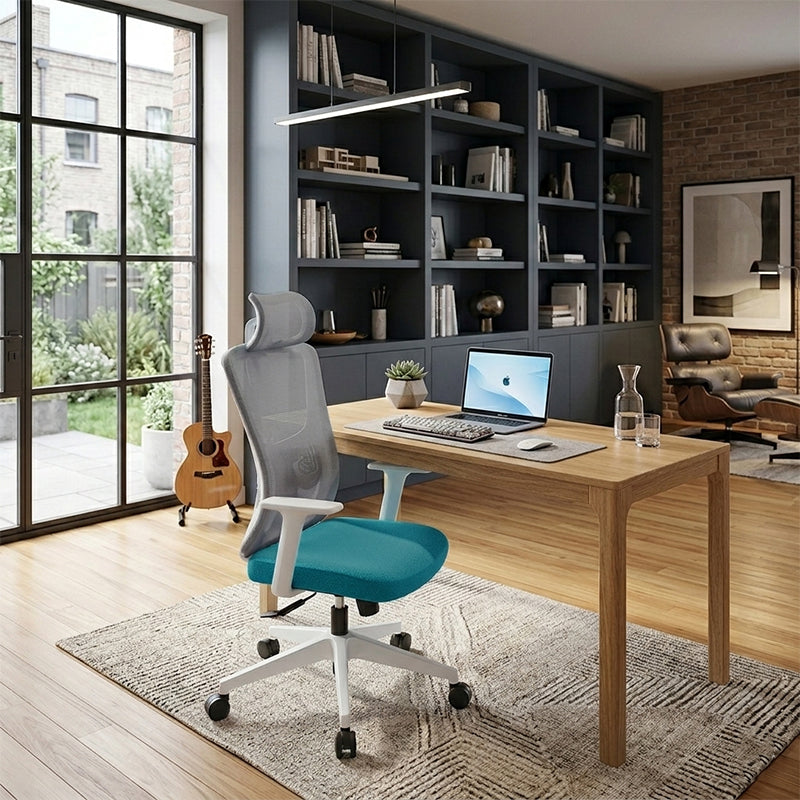 Sleek Minimalist Mesh High-Back Manager Chair - 2D Adjustable TPU Armrests Ergonomic Office Chair For Home Office Lumendat