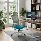 Sleek Minimalist Mesh High-Back Manager Chair - 2D Adjustable TPU Armrests Ergonomic Office Chair For Home Office Lumendat