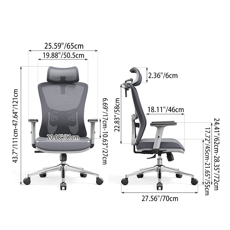 Modern Stylish High-Back Manager Office Chair - Soft Fixed Lumbar Support Electroplated Base Ergonomic Executive Chair For Home Office Lumendat