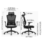 Versatile Minimalist Design High-Back Mesh Staff Chair - Soft Contoured Lumbar Support Office Chair For Home Office Lumendat