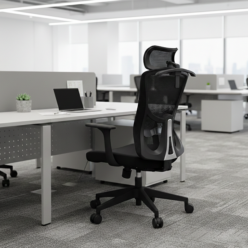 Versatile Minimalist Design High-Back Mesh Staff Chair - Soft Contoured Lumbar Support Office Chair For Home Office Lumendat