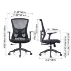 Modern Minimalist Mid-Back Mesh Office Staff Chair - Breathable Mesh Backrest Ergonomic Lumbar Support Desk Chair For Home Office Lumendat