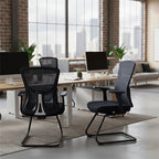 Versatile Business-Ready Design Mesh Cantilever Office Chair - Minimalist High-Strength Breathable Mesh Backrest Desk Chair For Home Office Lumendat