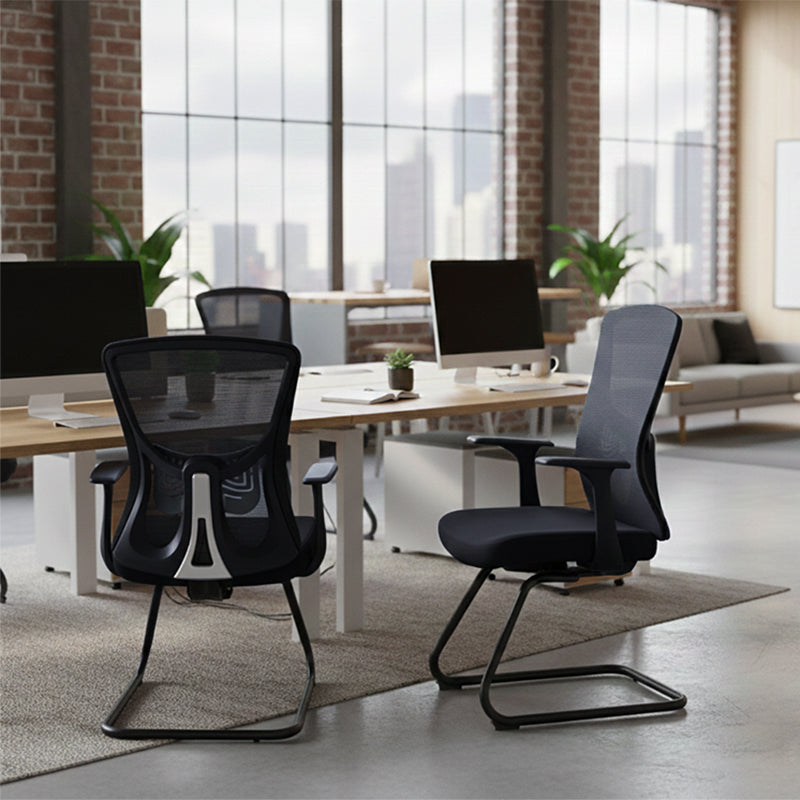 Versatile Business-Ready Design Mesh Cantilever Office Chair - Minimalist High-Strength Breathable Mesh Backrest Desk Chair For Home Office Lumendat