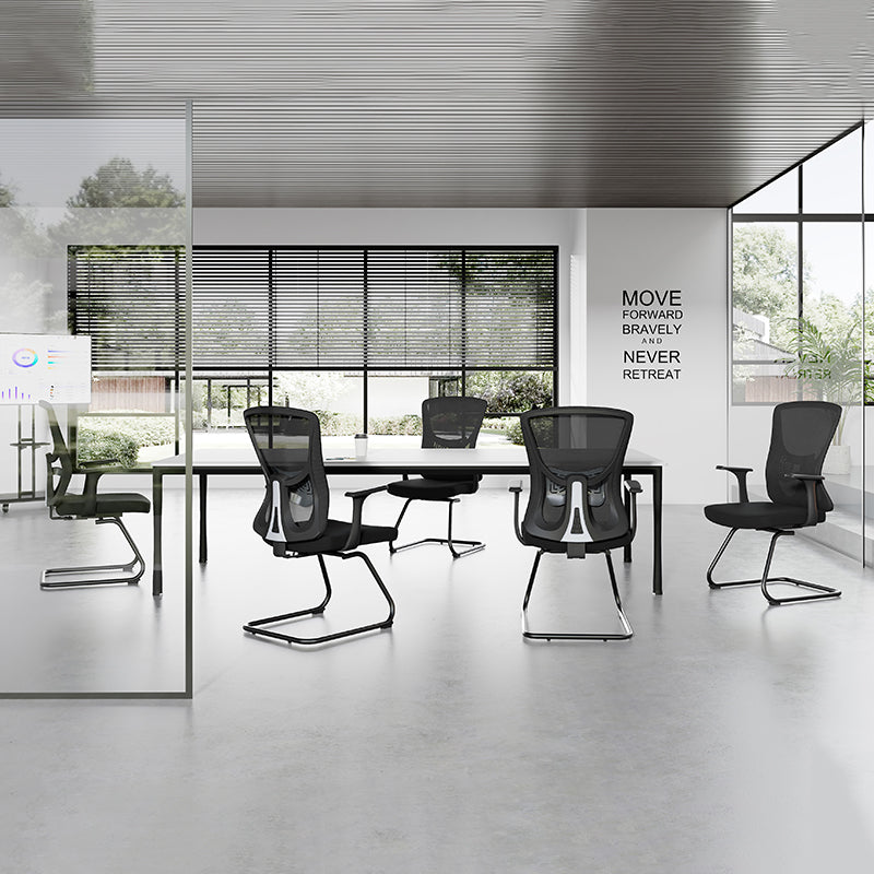 Versatile Business-Ready Design Mesh Cantilever Office Chair - Minimalist High-Strength Breathable Mesh Backrest Desk Chair For Home Office Lumendat