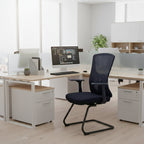 Versatile Business-Ready Design Mesh Cantilever Office Chair - Minimalist High-Strength Breathable Mesh Backrest Desk Chair For Home Office Lumendat