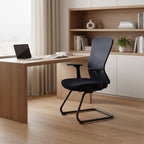 Versatile Business-Ready Design Mesh Cantilever Office Chair - Minimalist High-Strength Breathable Mesh Backrest Desk Chair For Home Office Lumendat