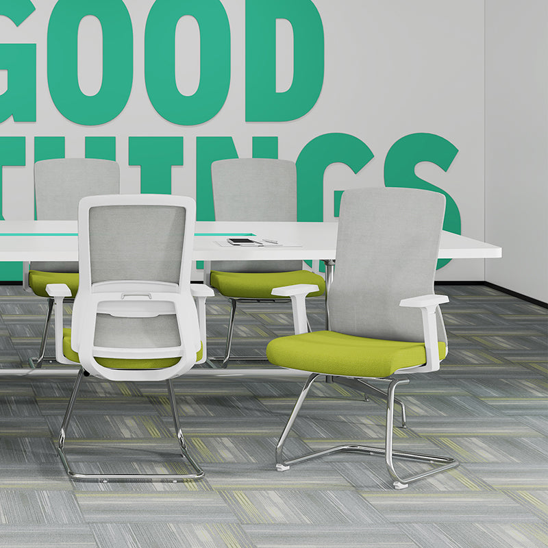 Modern Minimalist Aesthetic Mesh Reception Desk Chair With Lumbar Support - Electroplated Steel Frame Office Chair For Home Office Lumendat