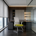Modern Minimalist Aesthetic Mesh Reception Desk Chair With Lumbar Support - Electroplated Steel Frame Office Chair For Home Office Lumendat