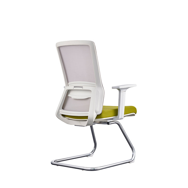 Modern Minimalist Aesthetic Mesh Reception Desk Chair With Lumbar Support - Electroplated Steel Frame Office Chair For Home Office Lumendat