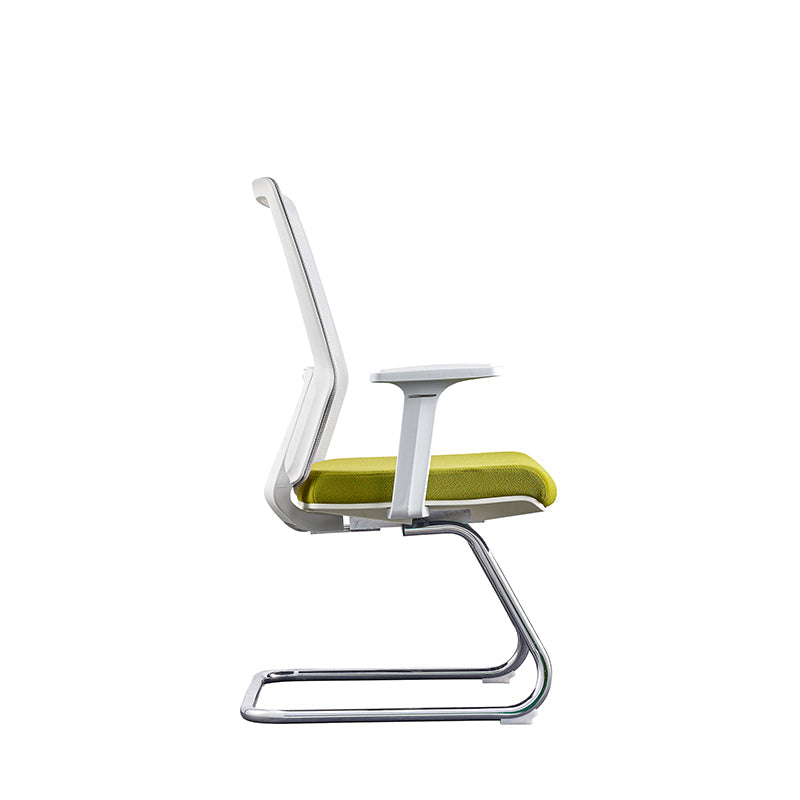 Modern Minimalist Aesthetic Mesh Reception Desk Chair With Lumbar Support - Electroplated Steel Frame Office Chair For Home Office Lumendat
