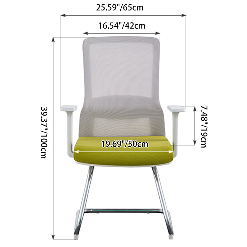 Modern Minimalist Aesthetic Mesh Reception Desk Chair With Lumbar Support - Electroplated Steel Frame Office Chair For Home Office Lumendat