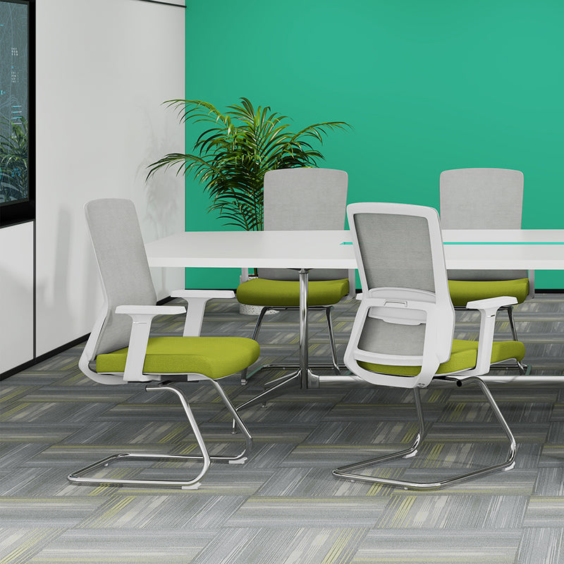 Modern Minimalist Aesthetic Mesh Reception Desk Chair With Lumbar Support - Electroplated Steel Frame Office Chair For Home Office Lumendat