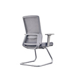 Modern Gray Ergonomic Mesh Visitor Chair With Lumbar Support - Heavy-Duty Cantilever Desk Chair With Electroplated Steel Frame For Home Office Lumendat