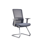 Modern Gray Ergonomic Mesh Visitor Chair With Lumbar Support - Heavy-Duty Cantilever Desk Chair With Electroplated Steel Frame For Home Office Lumendat