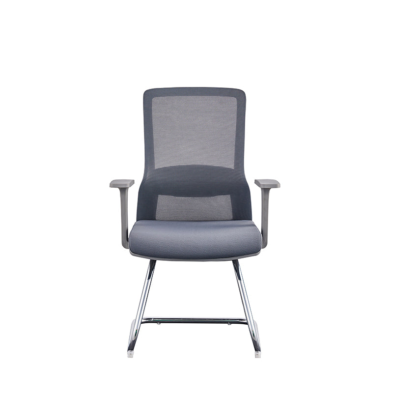 Modern Gray Ergonomic Mesh Visitor Chair With Lumbar Support - Heavy-Duty Cantilever Desk Chair With Electroplated Steel Frame For Home Office Lumendat