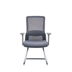 Modern Gray Ergonomic Mesh Visitor Chair With Lumbar Support - Heavy-Duty Cantilever Desk Chair With Electroplated Steel Frame For Home Office Lumendat