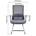 Modern Gray Ergonomic Mesh Visitor Chair With Lumbar Support - Heavy-Duty Cantilever Desk Chair With Electroplated Steel Frame For Home Office Lumendat