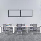 Modern Gray Ergonomic Mesh Visitor Chair With Lumbar Support - Heavy-Duty Cantilever Desk Chair With Electroplated Steel Frame For Home Office Lumendat
